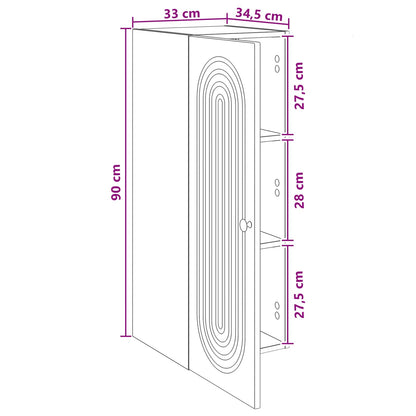 Mobiletto a muro Nero 33 x 34,5 x 90 cm Legno ingegnerizzato | homemem39
