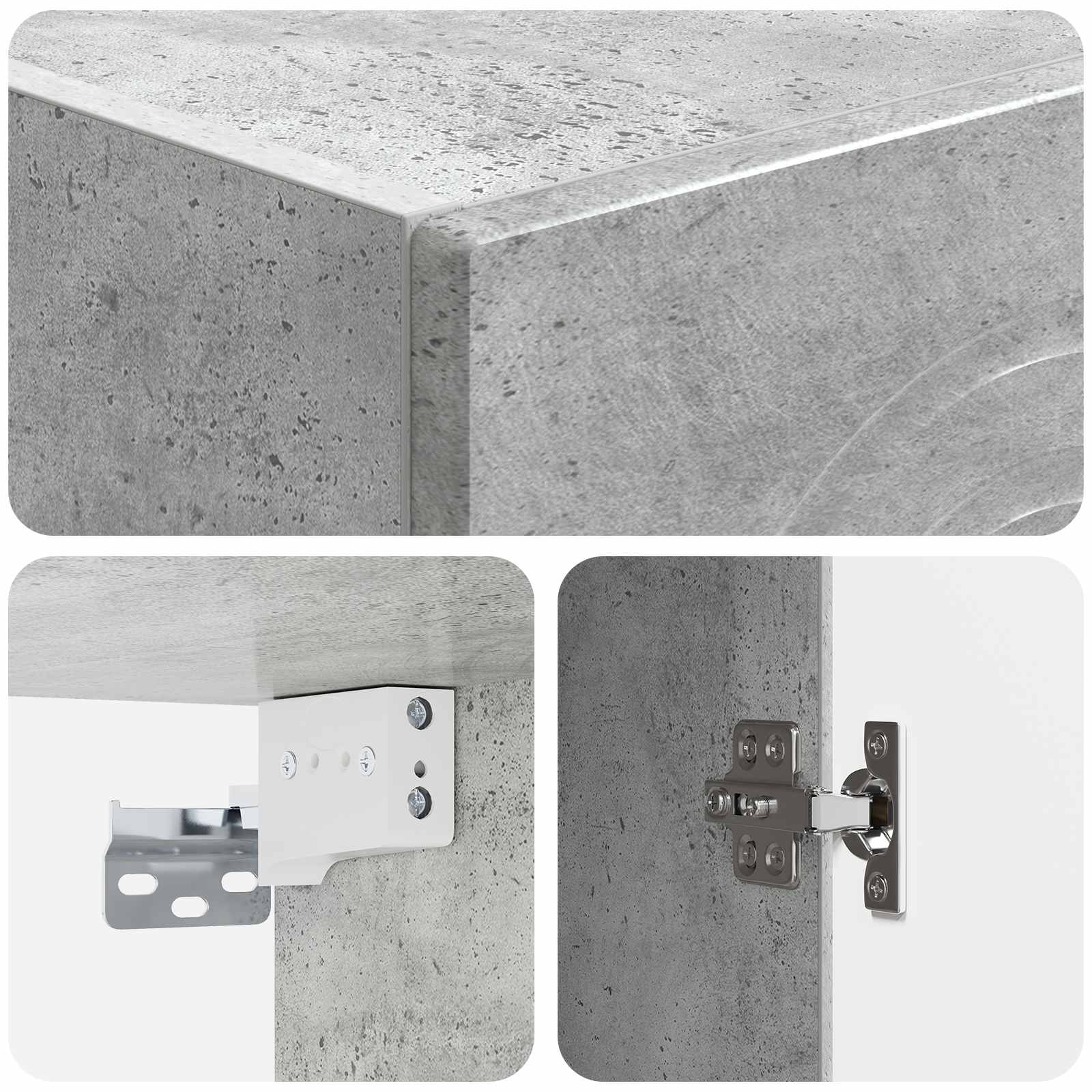 Mobiletto a muro Grigio Cemento 33 x 34,5 x 90 cm | homemem39