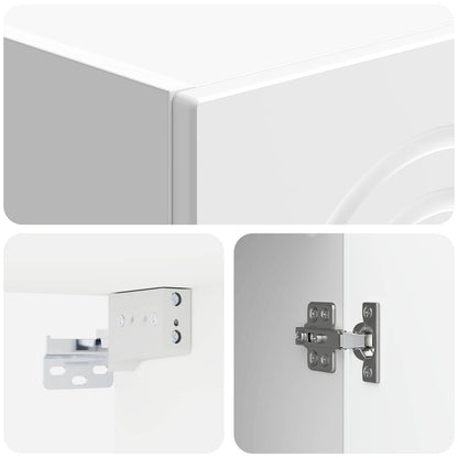 Mobiletto a muro Bianco Lucido 33 x 34,5 x 90 cm | homemem39