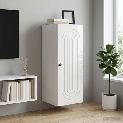Mobiletto a muro Bianco Lucido 33 x 34,5 x 90 cm | homemem39