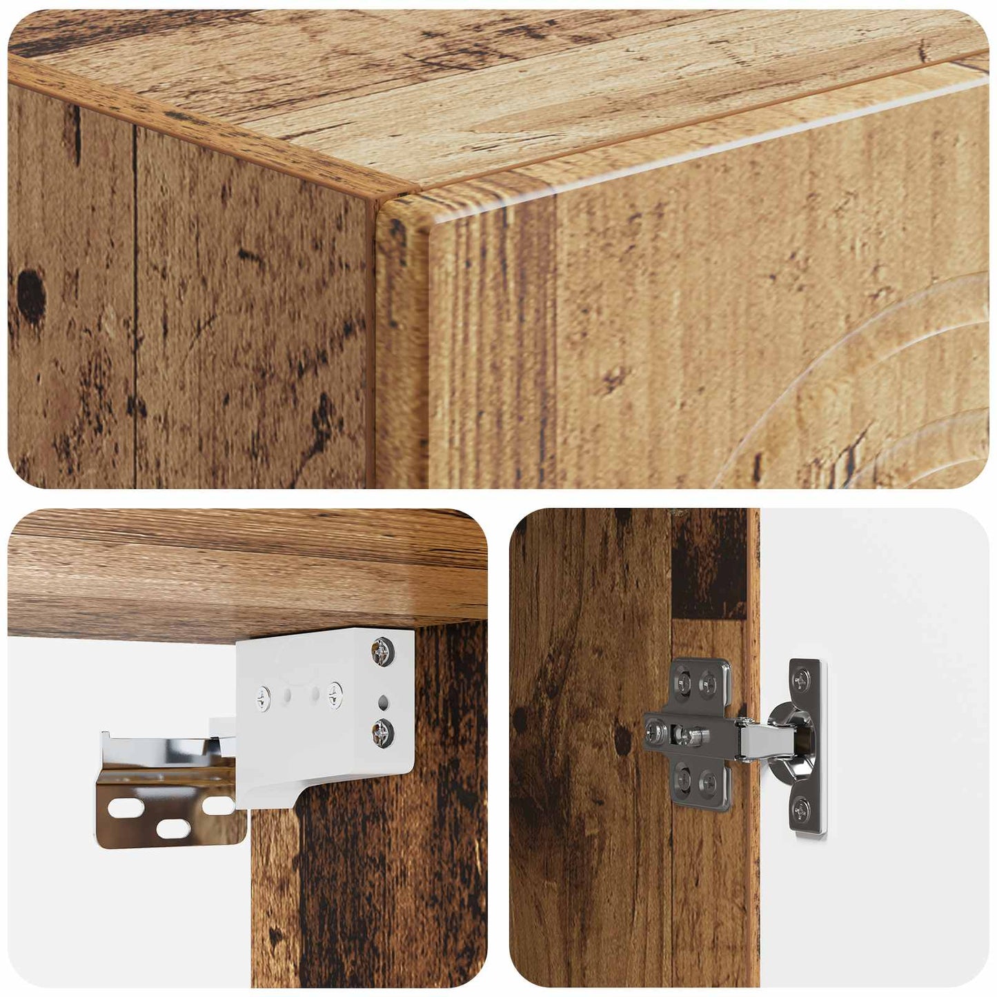 Mobiletto a muro Legno antico 33 x 34,5 x 90 cm | homemem39