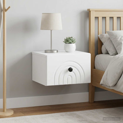 Mobiletto da notte a muro 2 pcs Bianco 33 x 34,5 x 20 cm