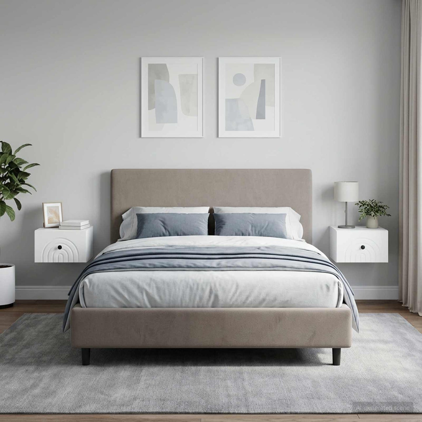 Mobiletto da notte a muro 2 pcs Bianco 33 x 34,5 x 20 cm