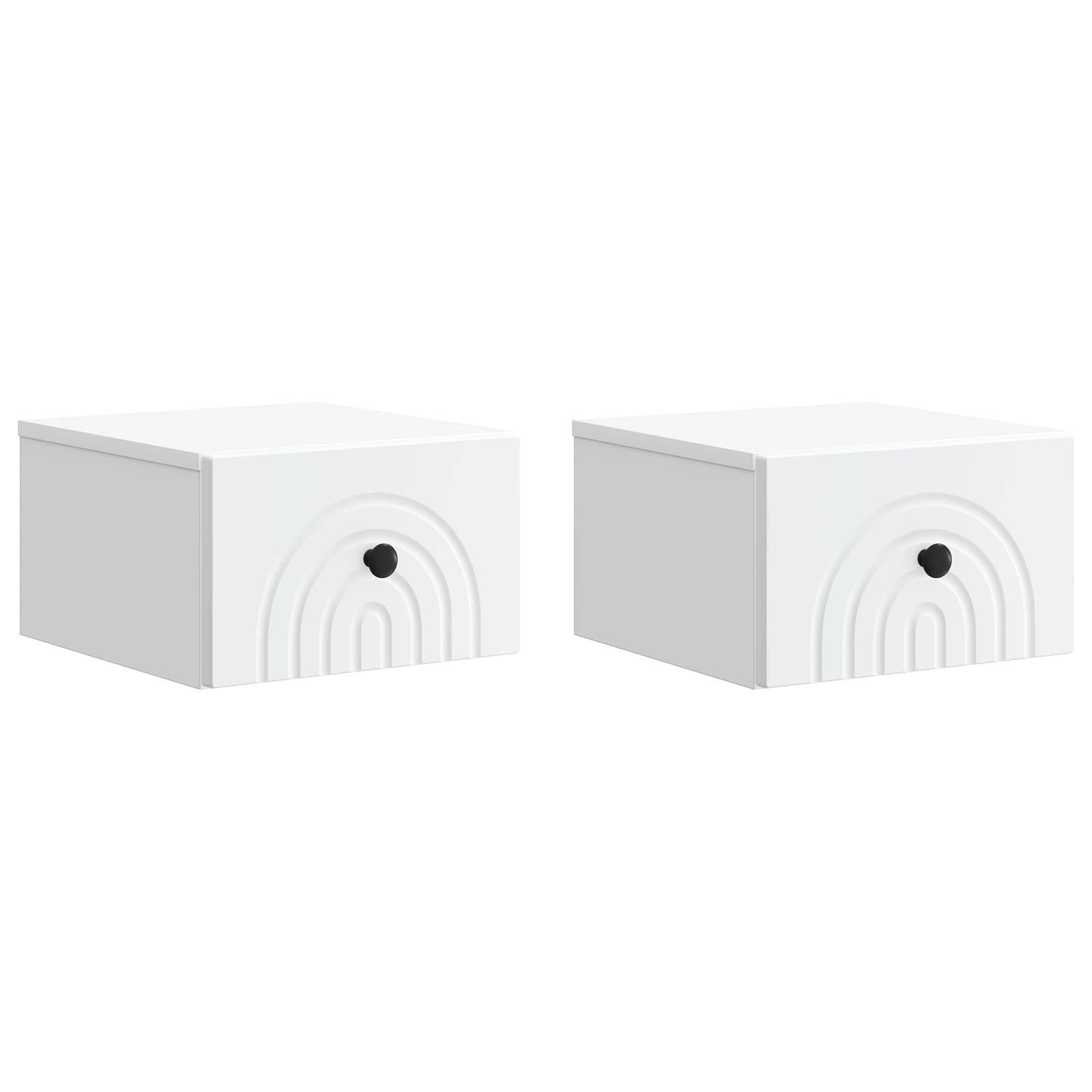 Mobiletto da notte a muro 2 pcs Bianco 33 x 34,5 x 20 cm | homemem39