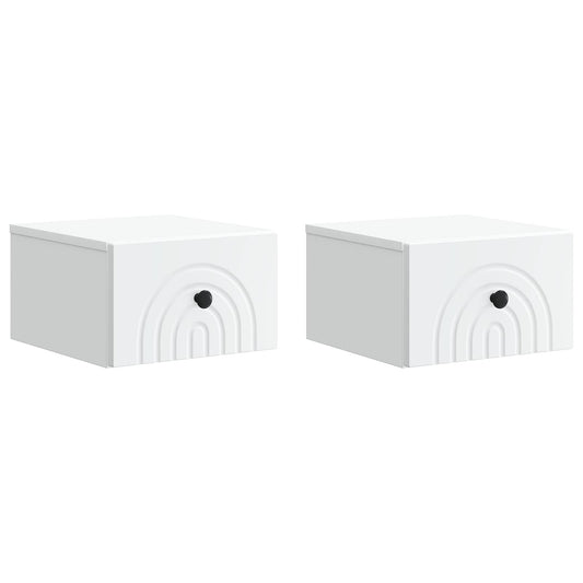 Mobiletto da notte a muro 2 pcs Bianco 33 x 34,5 x 20 cm | homemem39