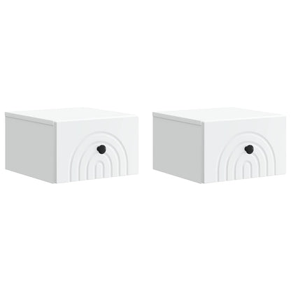 Mobiletto da notte a muro 2 pcs Bianco 33 x 34,5 x 20 cm