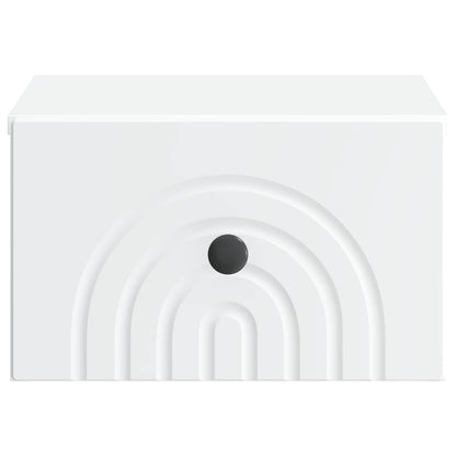 Mobiletto da notte a muro 2 pcs Bianco 33 x 34,5 x 20 cm