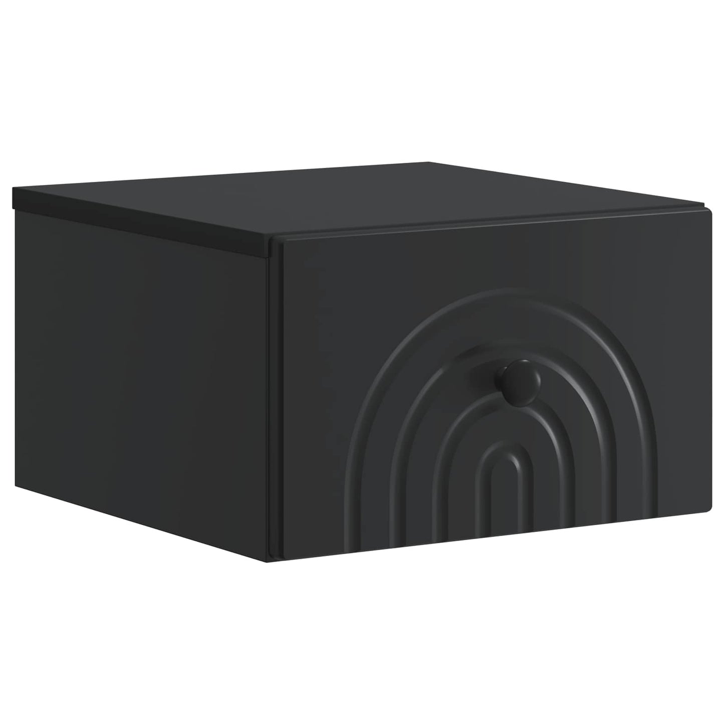 Mobiletto da notte a muro con cassetto Nero 33 x 34,5 x 20 cm