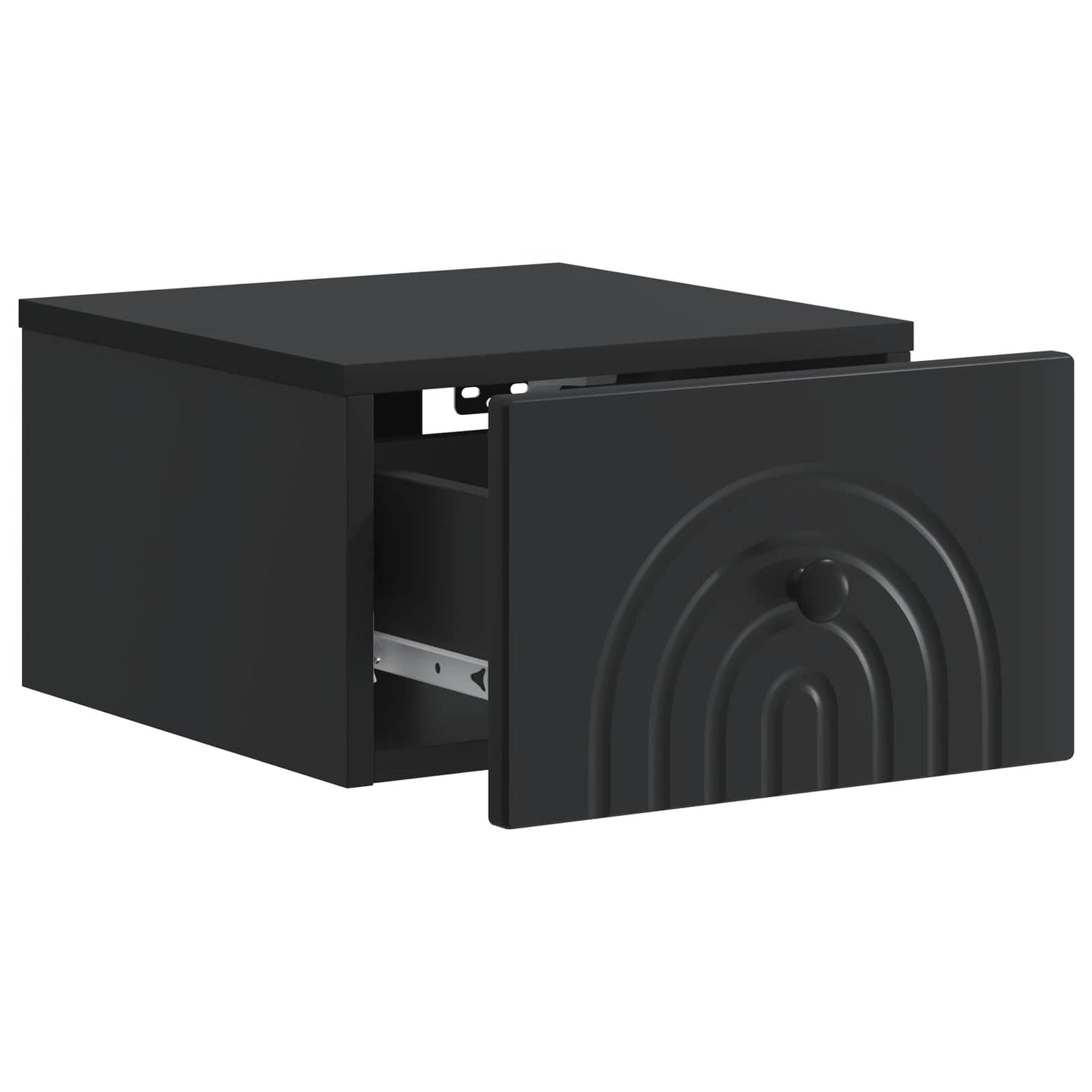 Mobiletto da notte a muro con cassetto Nero 33 x 34,5 x 20 cm | homemem39