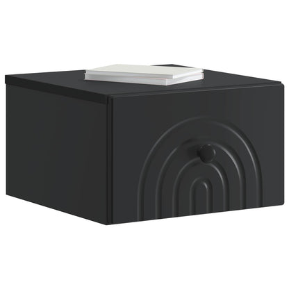 Mobiletto da notte a muro con cassetto Nero 33 x 34,5 x 20 cm | homemem39