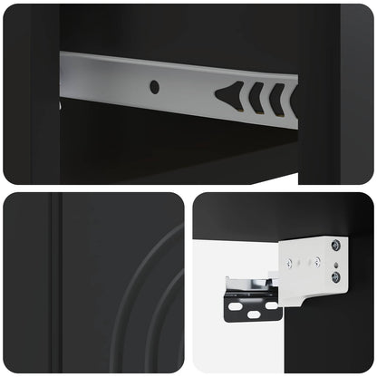 Mobiletto da notte a muro 2 pcs Nero 33 x 34,5 x 20 cm | homemem39