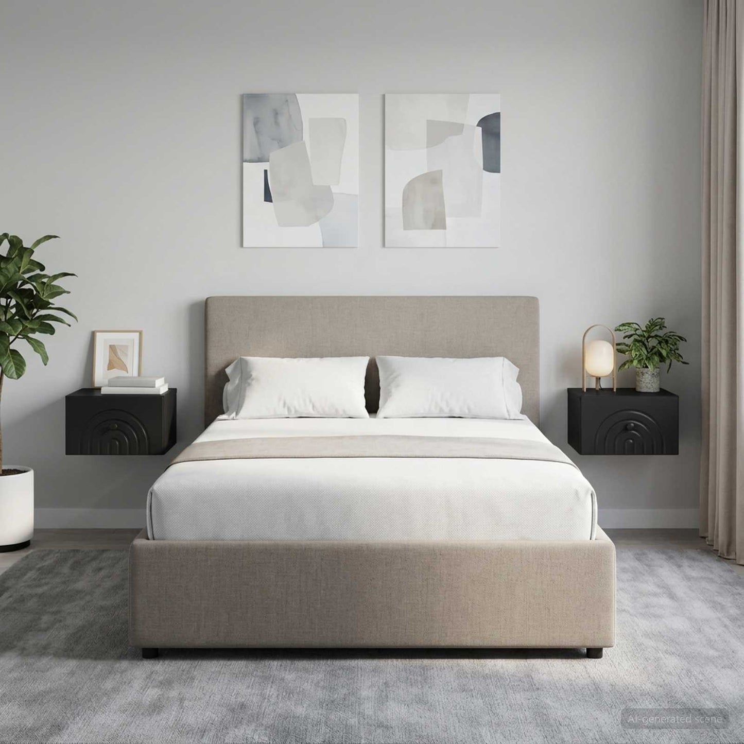 Mobiletto da notte a muro 2 pcs Nero 33 x 34,5 x 20 cm