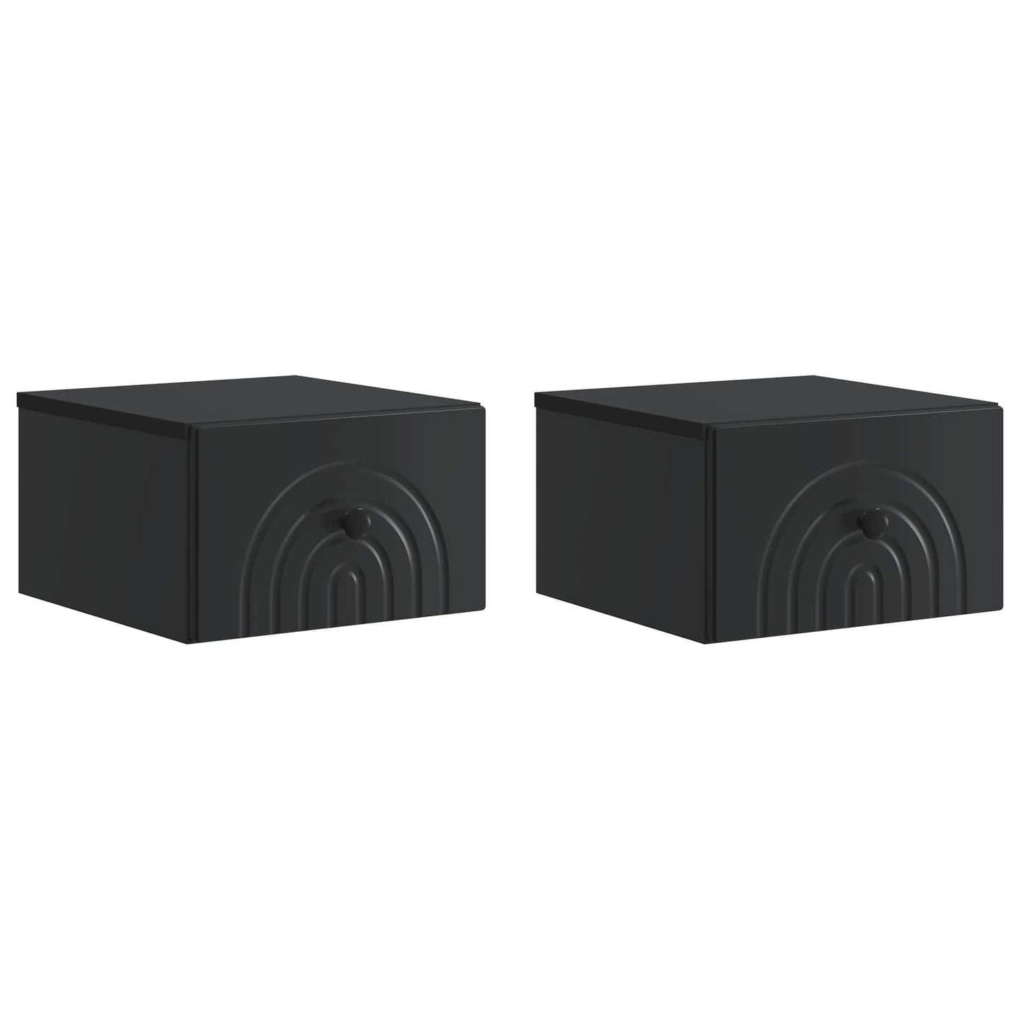 Mobiletto da notte a muro 2 pcs Nero 33 x 34,5 x 20 cm