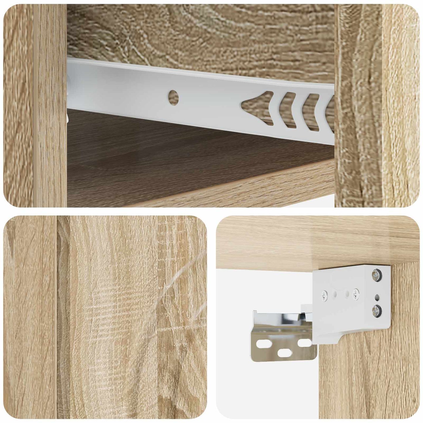 Mobiletto da notte a muro Rovere Sonoma 33 x 34,5 x 20 cm