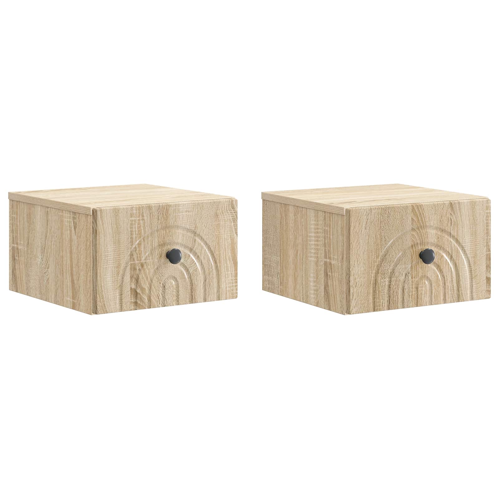 Mobiletto da notte a muro 2 pcs Rovere Sonoma 33 x 34,5 x 20 cm | homemem39