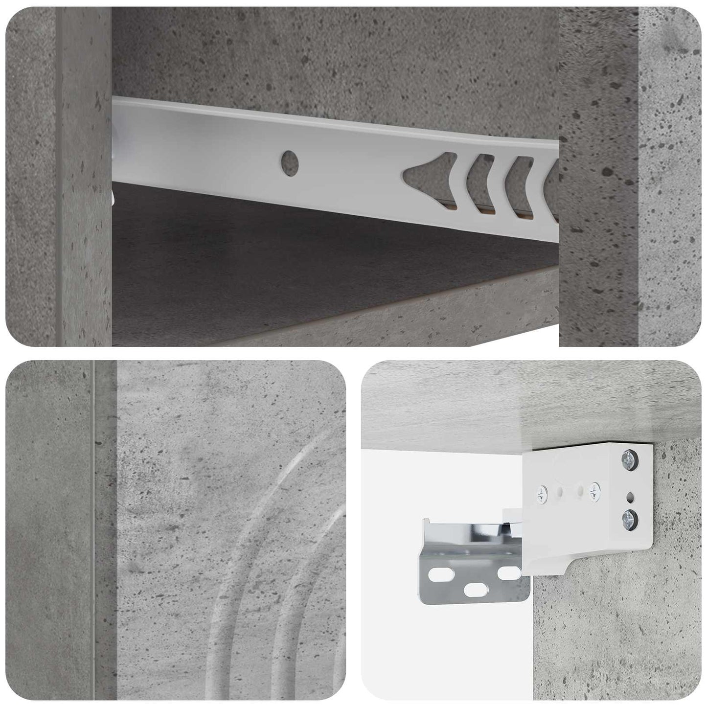 Mobiletto da notte a muro Grigio Cemento 33 x 34,5 x 20 cm | homemem39