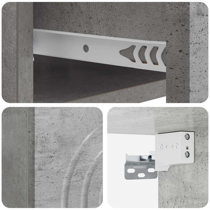 Mobiletto da notte a muro con cassetto 2 pcs Grigio Cemento | homemem39
