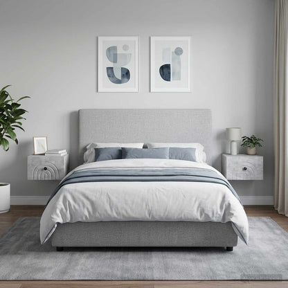 Mobiletto da notte a muro con cassetto 2 pcs Grigio Cemento