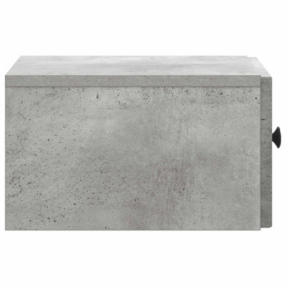 Mobiletto da notte a muro con cassetto 2 pcs Grigio Cemento | homemem39