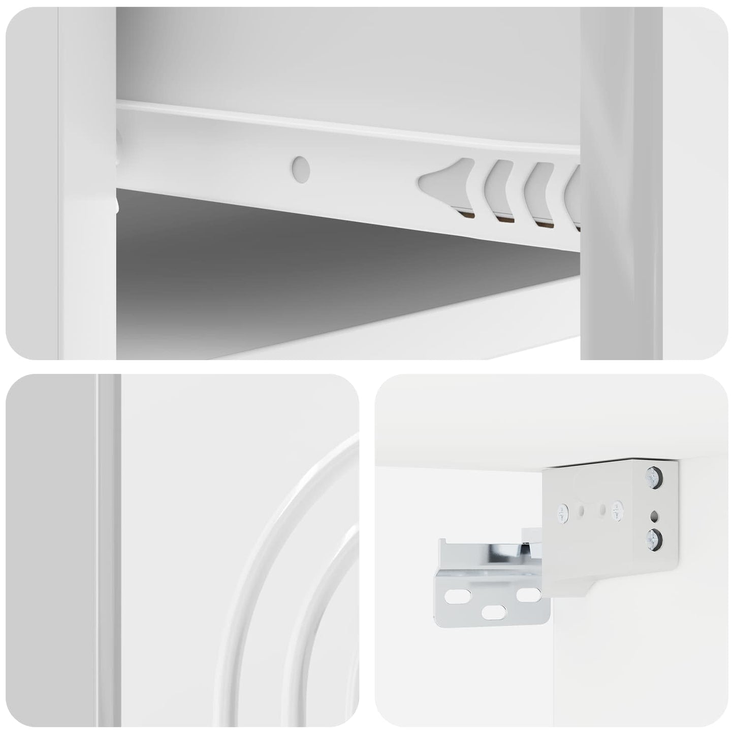 Mobiletto da notte a muro Bianco Lucido 33 x 34,5 x 20 cm | homemem39