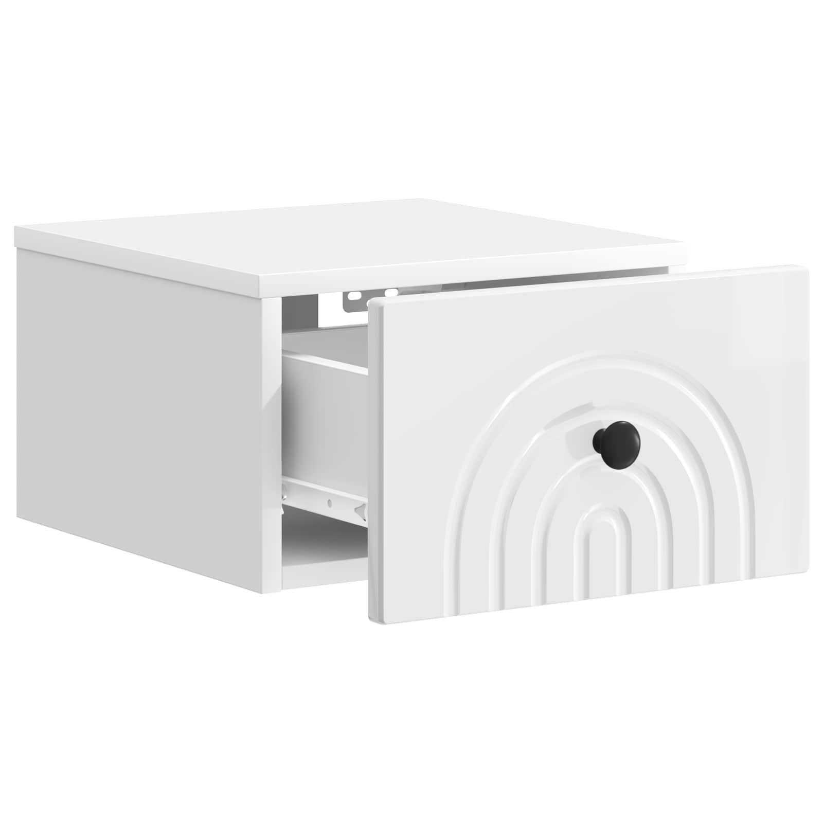 Mobiletto da notte a muro Bianco Lucido 33 x 34,5 x 20 cm | homemem39