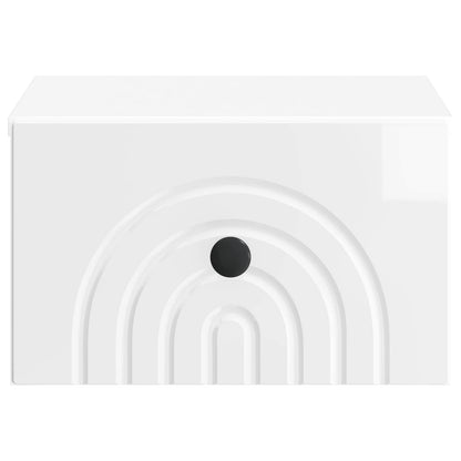 Mobiletto da notte a muro Bianco Lucido 33 x 34,5 x 20 cm | homemem39