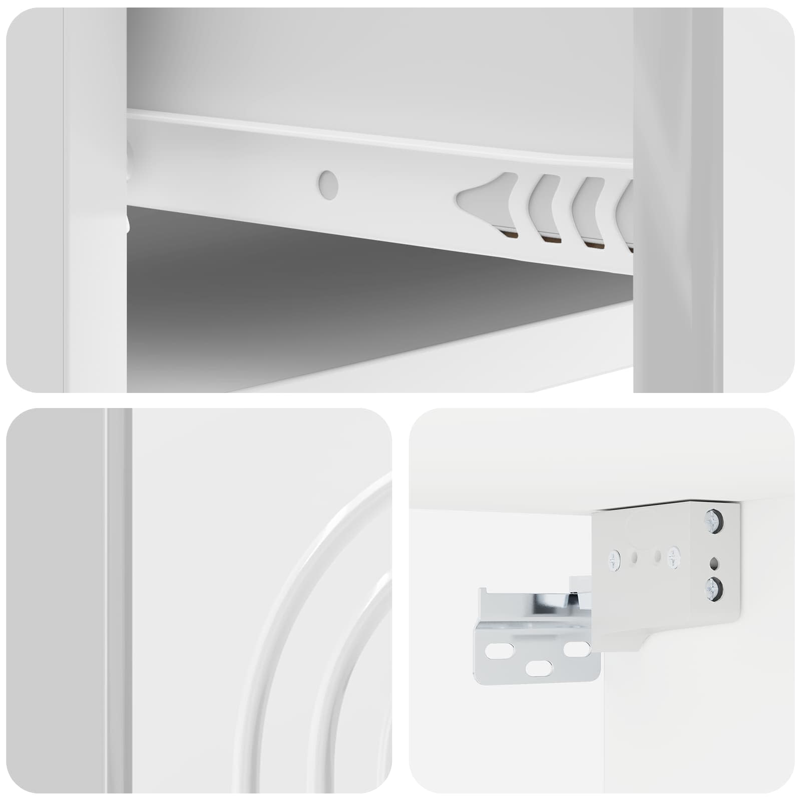 Mobiletto da notte a muro 2 pcs Bianco Lucido 33 x 34,5 x 20 cm | homemem39