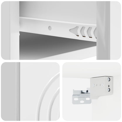 Mobiletto da notte a muro 2 pcs Bianco Lucido 33 x 34,5 x 20 cm | homemem39