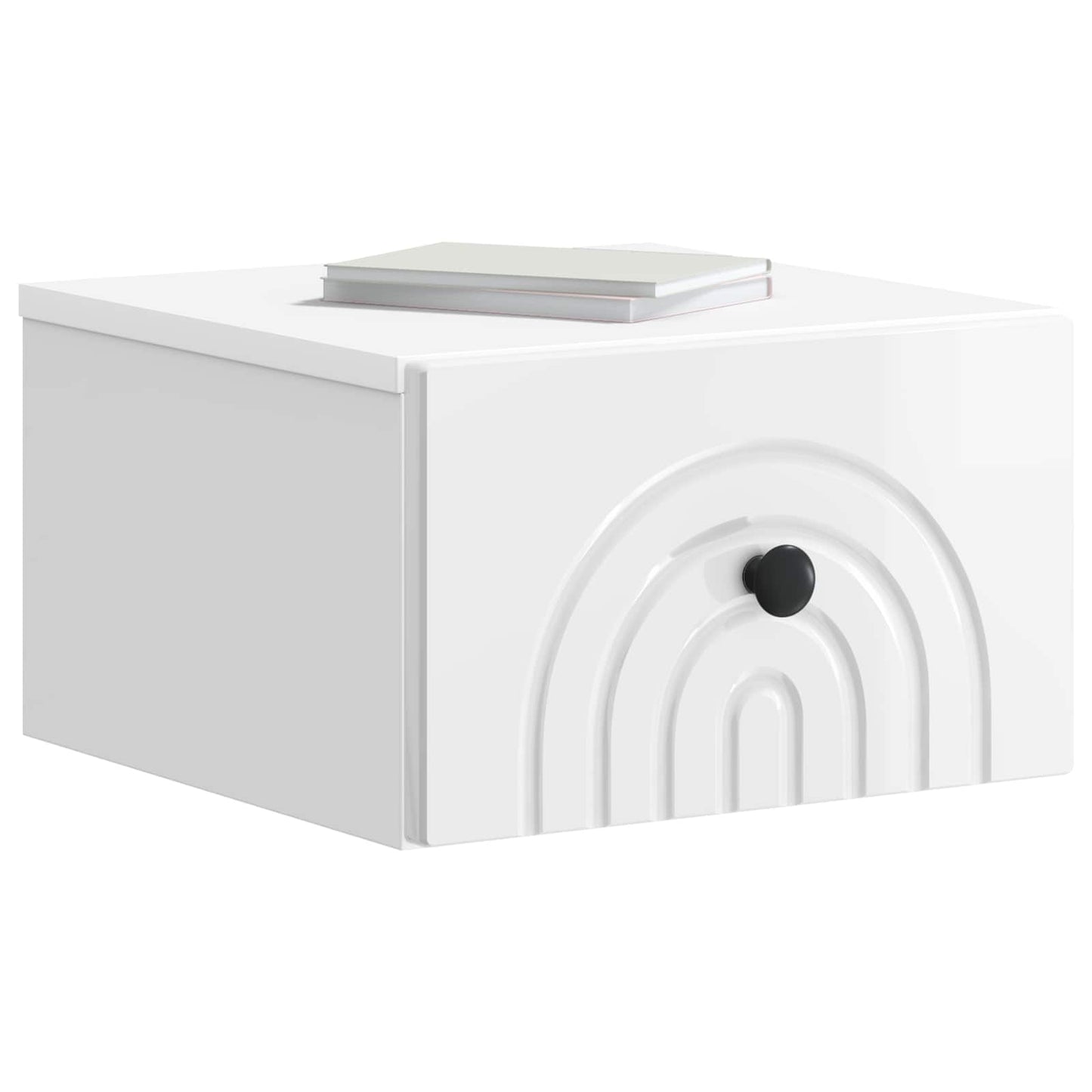 Mobiletto da notte a muro 2 pcs Bianco Lucido 33 x 34,5 x 20 cm