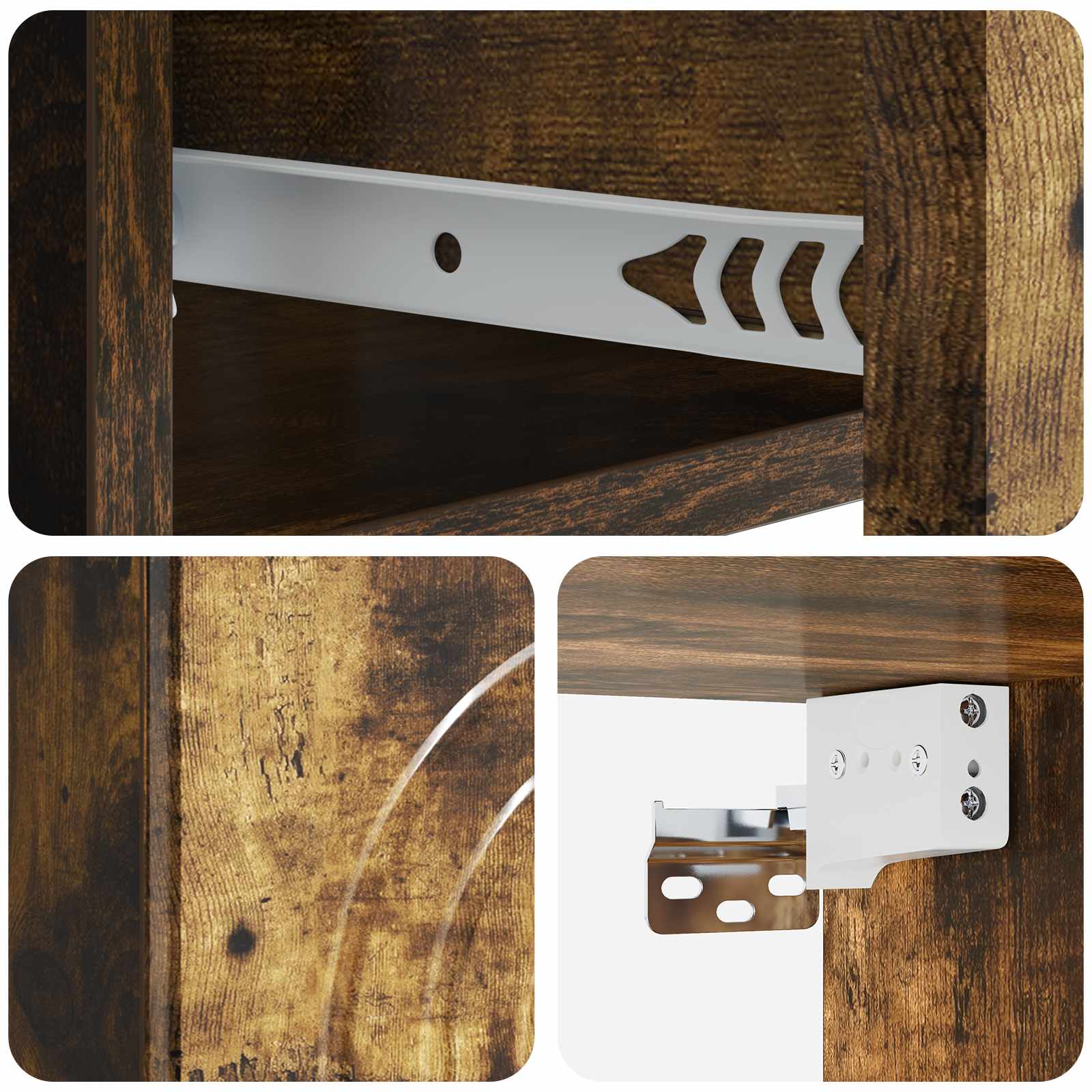Mobiletto da notte a muro 2 pcs Rovere Fumo 33 x 34,5 x 20 cm | homemem39
