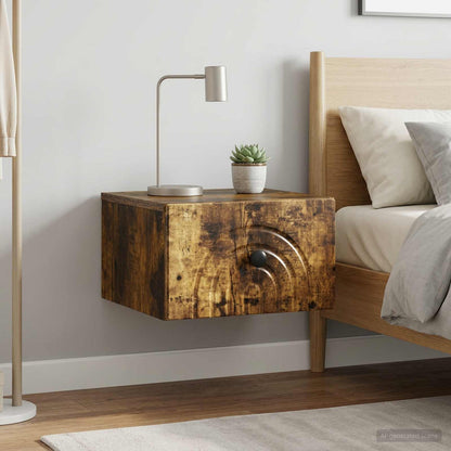 Mobiletto da notte a muro 2 pcs Rovere Fumo 33 x 34,5 x 20 cm