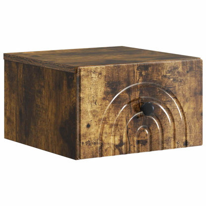 Mobiletto da notte a muro 2 pcs Rovere Fumo 33 x 34,5 x 20 cm