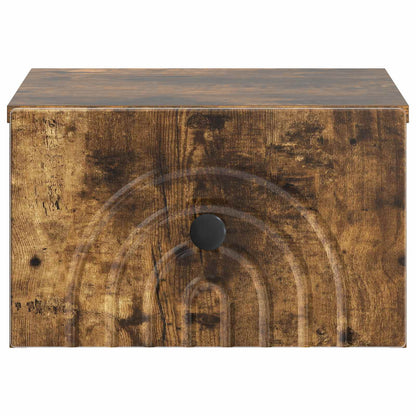 Mobiletto da notte a muro 2 pcs Rovere Fumo 33 x 34,5 x 20 cm
