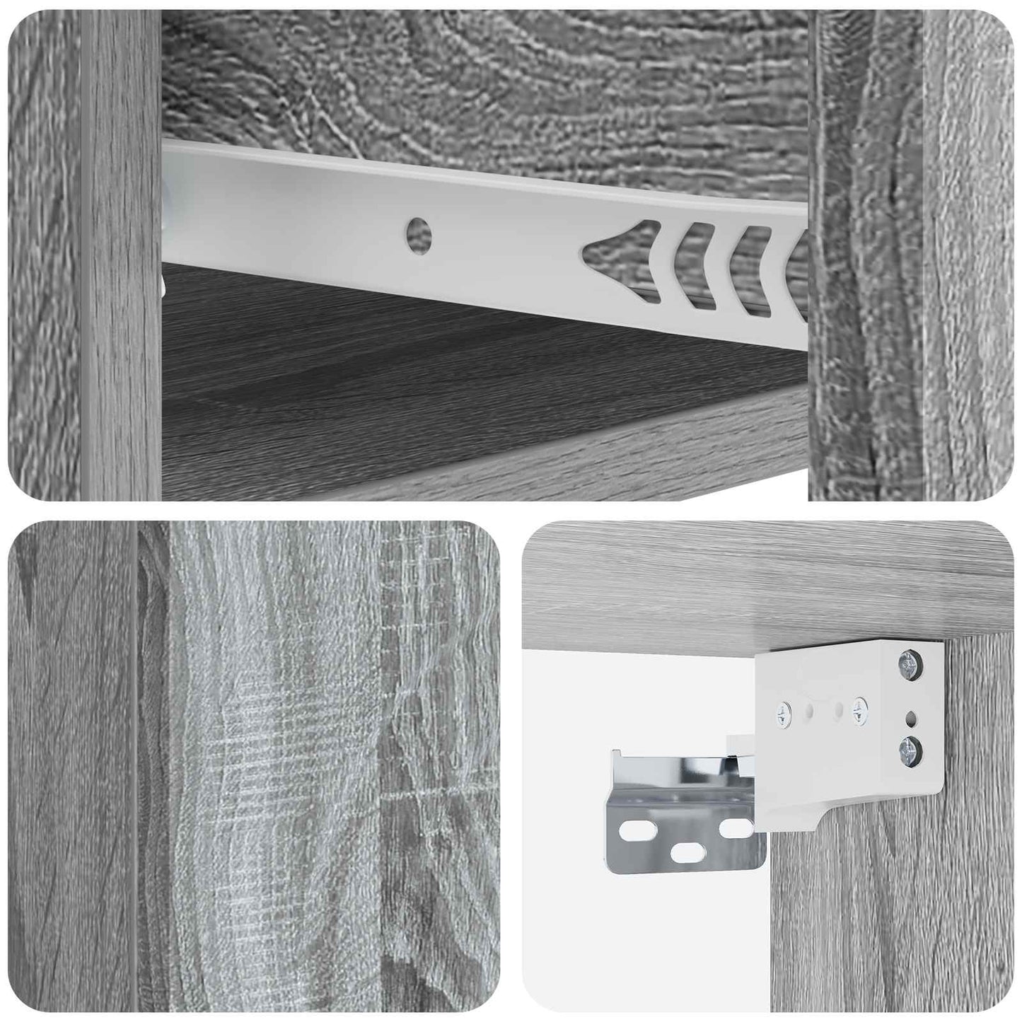 Mobiletto da notte a muro 2 pcs Grigio Sonoma 33 x 34,5 x 20 cm | homemem39