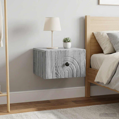 Mobiletto da notte a muro 2 pcs Grigio Sonoma 33 x 34,5 x 20 cm