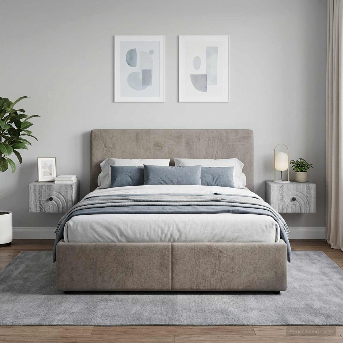 Mobiletto da notte a muro 2 pcs Grigio Sonoma 33 x 34,5 x 20 cm