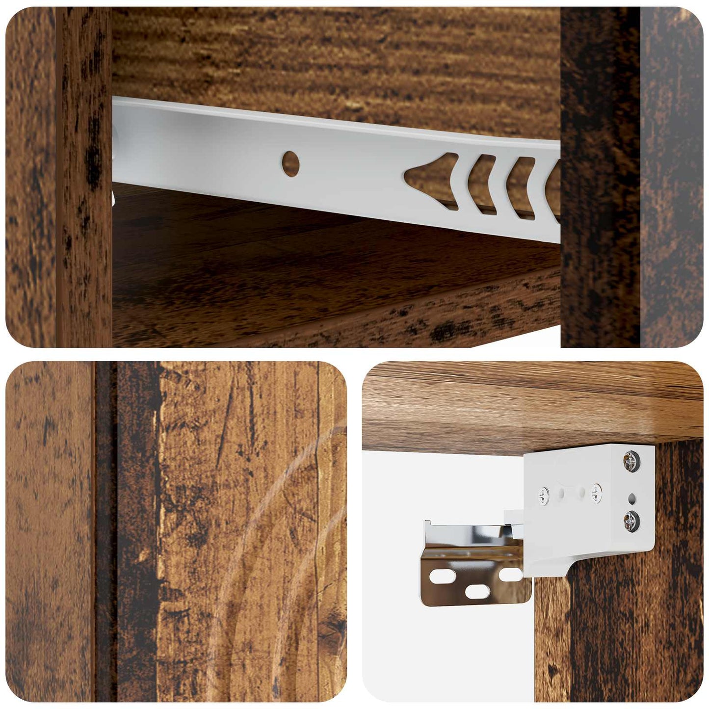 Mobiletto da notte a muro 2 pcs Legno antico 33 x 34,5 x 20 cm | homemem39
