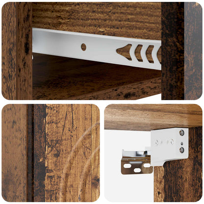 Mobiletto da notte a muro 2 pcs Legno antico 33 x 34,5 x 20 cm | homemem39