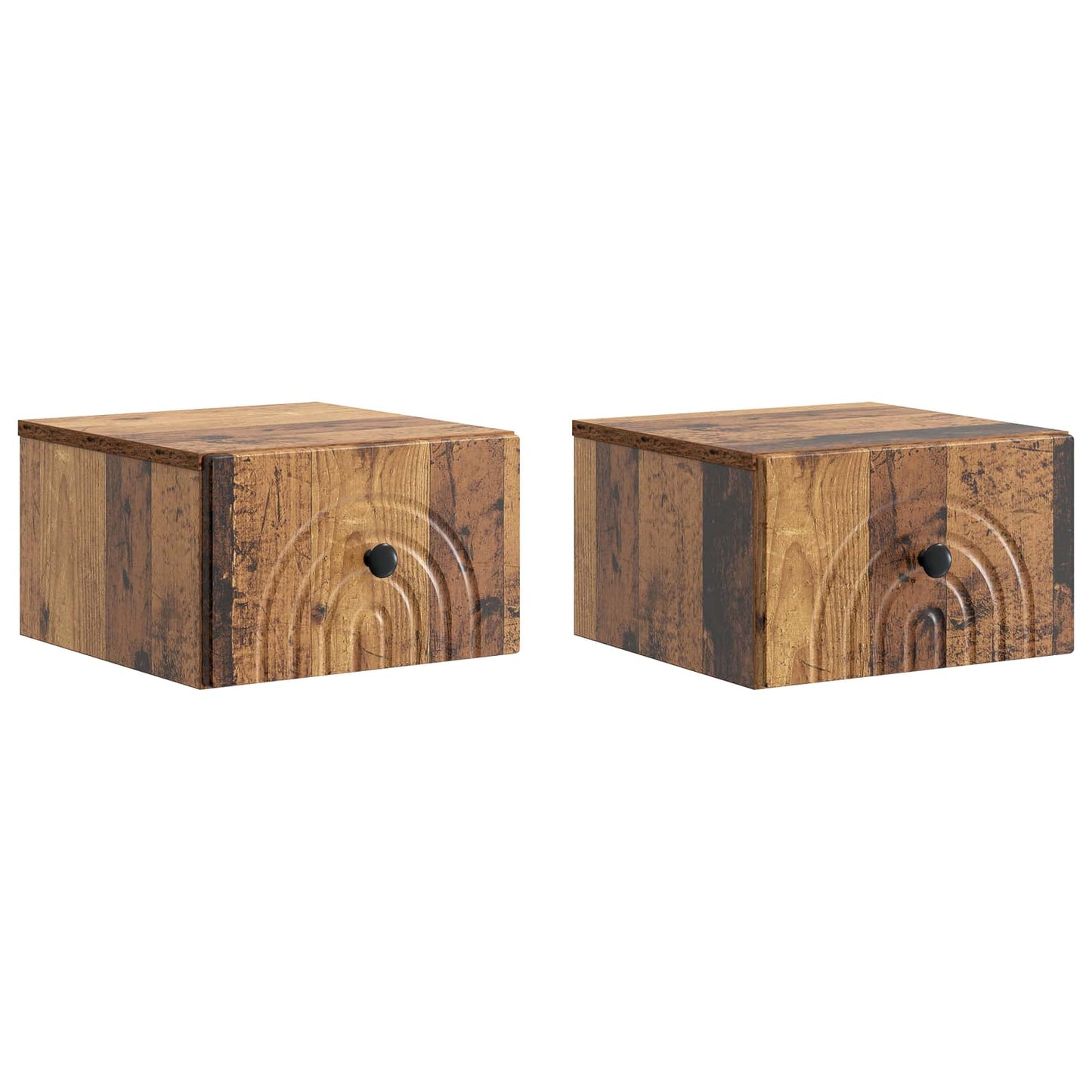 Mobiletto da notte a muro 2 pcs Legno antico 33 x 34,5 x 20 cm