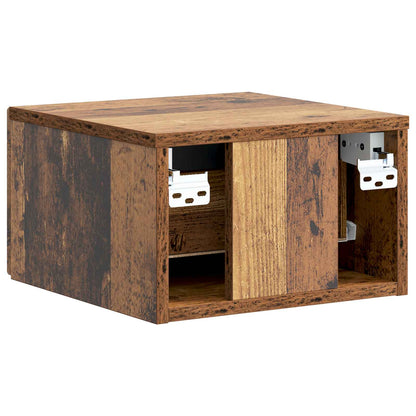 Mobiletto da notte a muro 2 pcs Legno antico 33 x 34,5 x 20 cm | homemem39