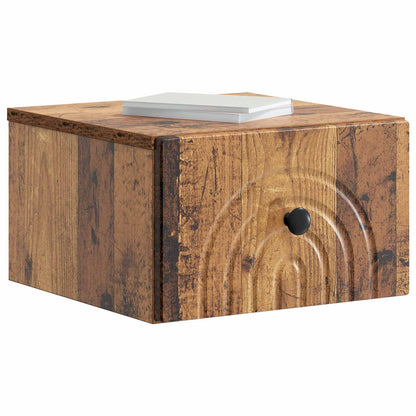 Mobiletto da notte a muro 2 pcs Legno antico 33 x 34,5 x 20 cm