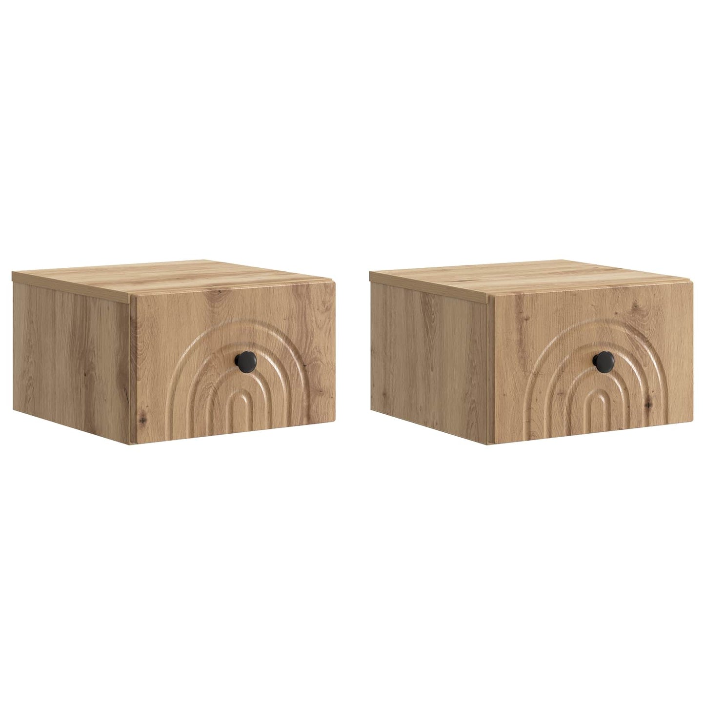 Mobiletto da notte a muro con cassetto 2 pcs Rovere Artigianale
