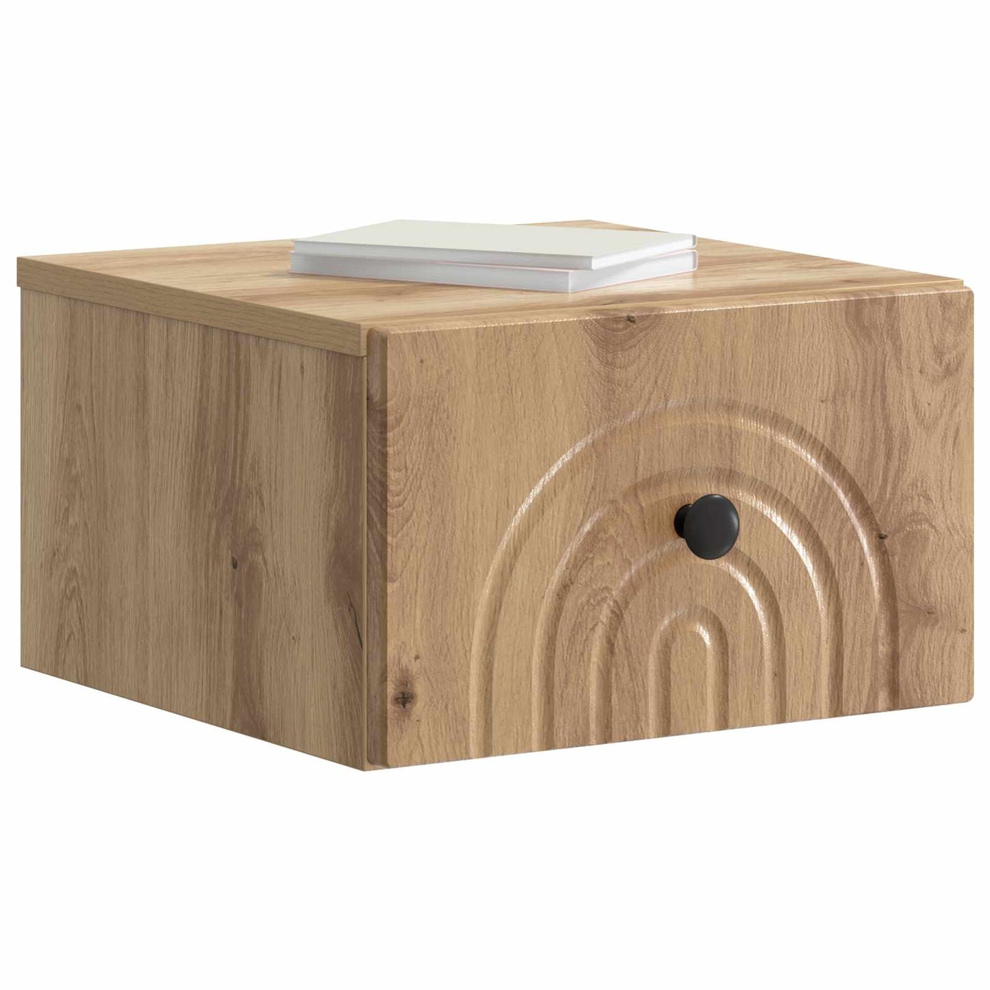 Mobiletto da notte a muro con cassetto 2 pcs Rovere Artigianale