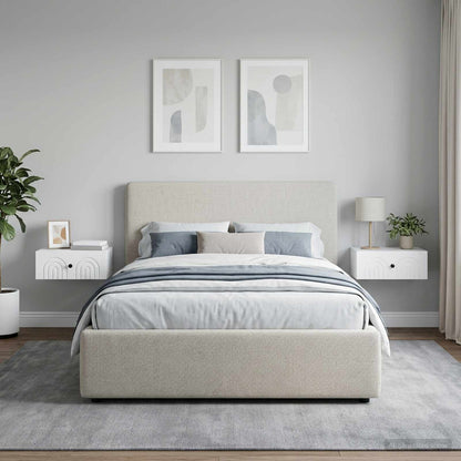 Mobiletto da notte a muro 2 pcs Bianco 49 x 34,5 x 20 cm