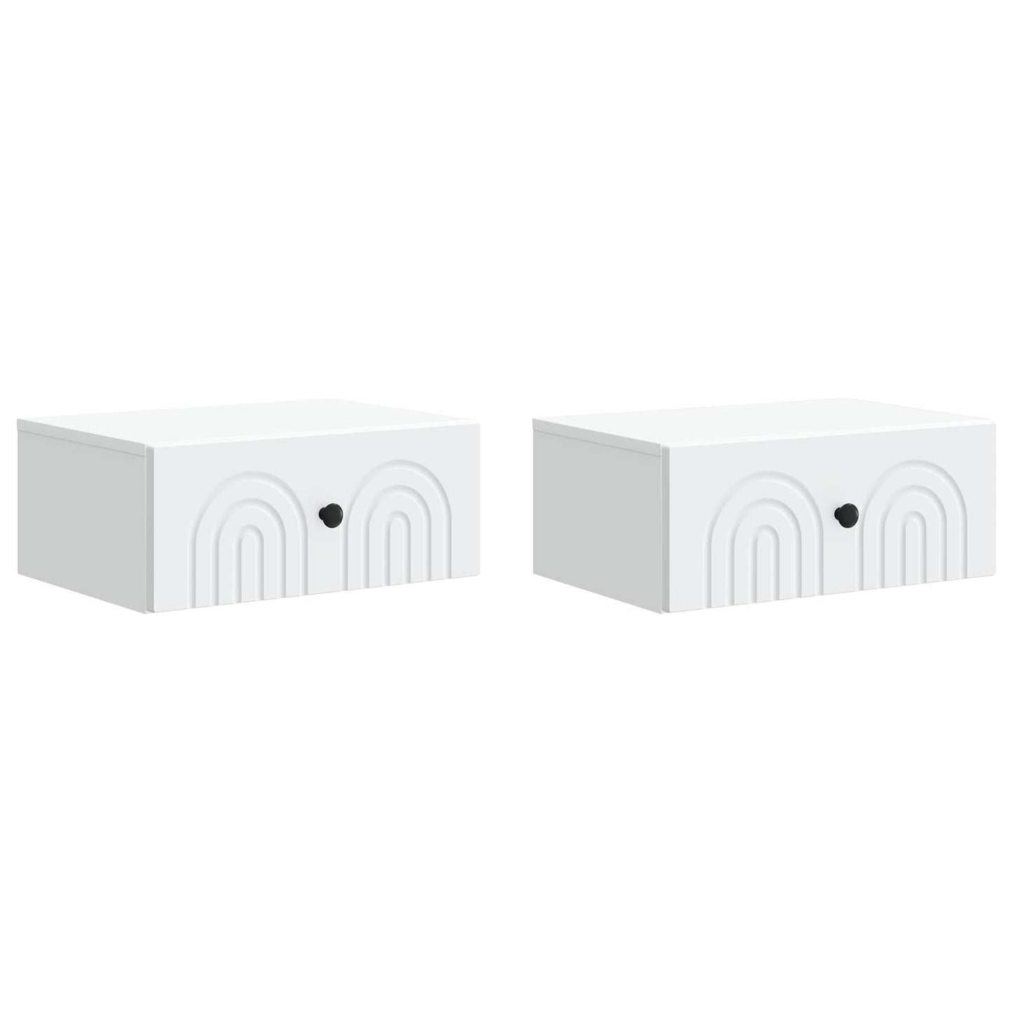 Mobiletto da notte a muro 2 pcs Bianco 49 x 34,5 x 20 cm