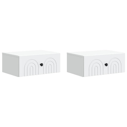 Mobiletto da notte a muro 2 pcs Bianco 49 x 34,5 x 20 cm