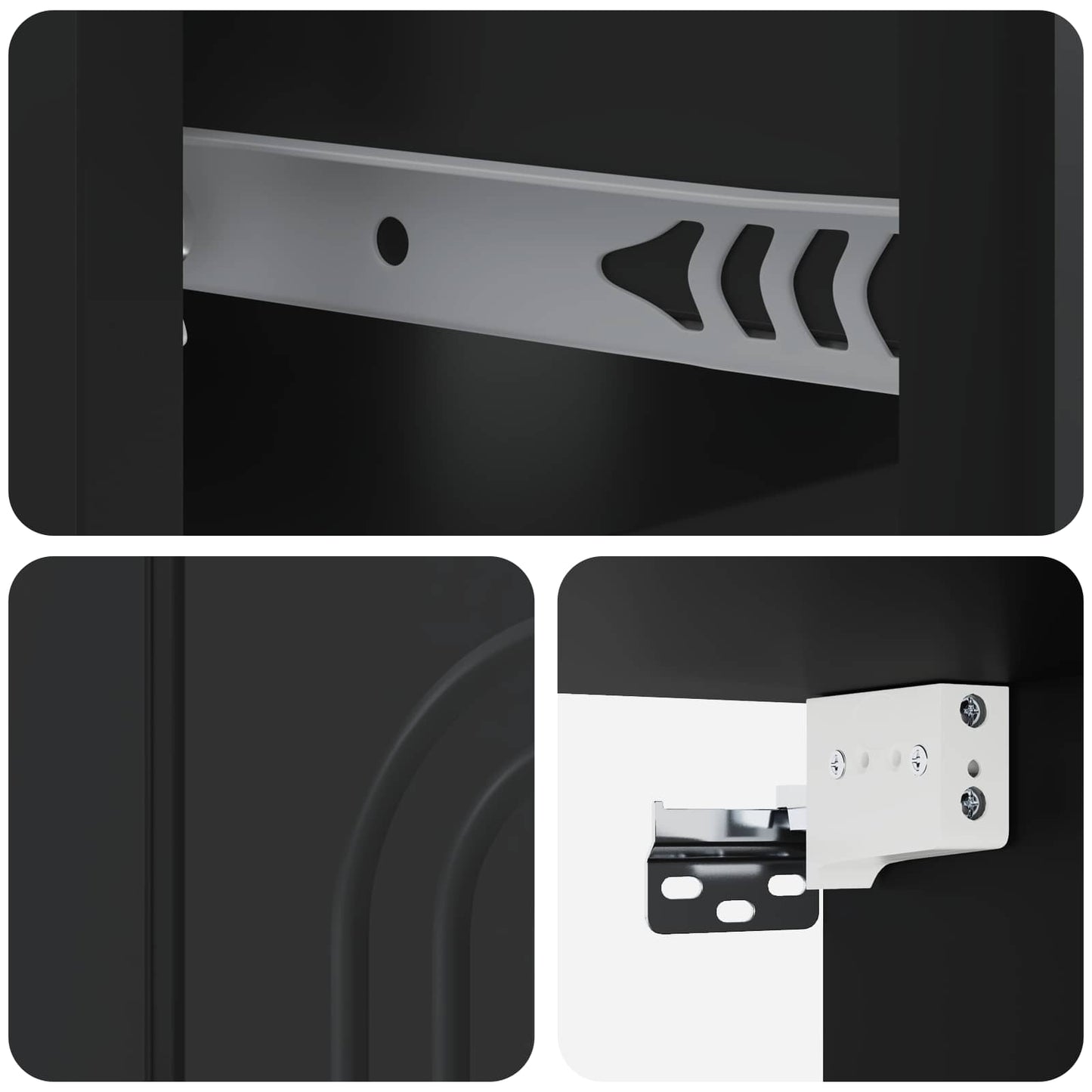 Mobiletto da notte a muro 2 pcs Nero 49 x 34,5 x 20 cm | homemem39