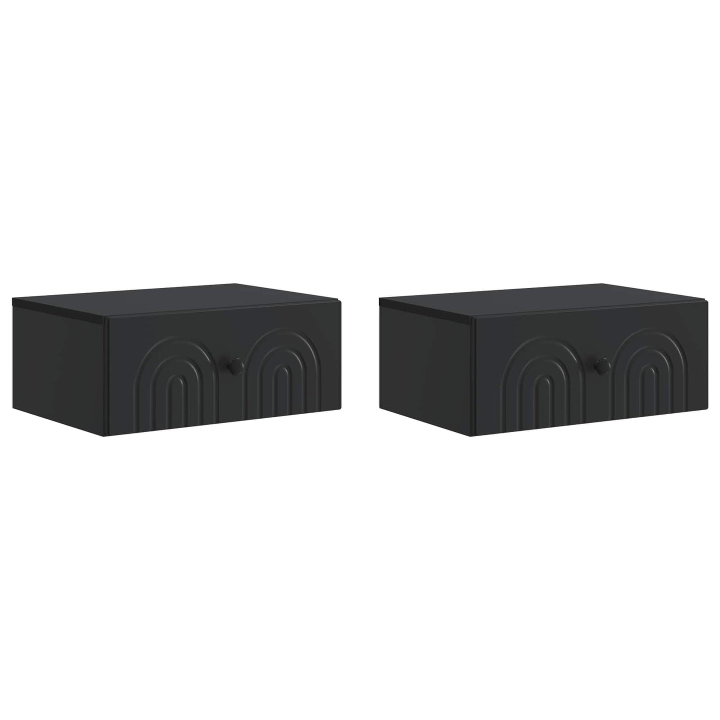 Mobiletto da notte a muro 2 pcs Nero 49 x 34,5 x 20 cm | homemem39