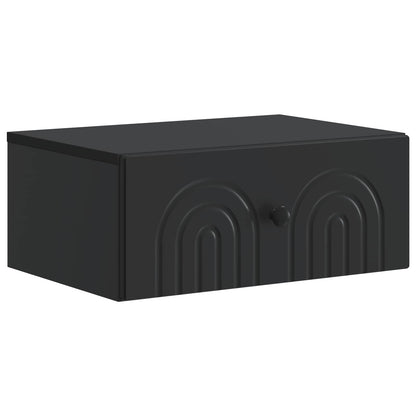 Mobiletto da notte a muro 2 pcs Nero 49 x 34,5 x 20 cm | homemem39