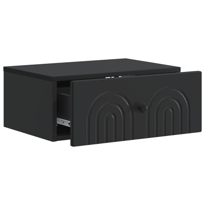 Mobiletto da notte a muro 2 pcs Nero 49 x 34,5 x 20 cm | homemem39